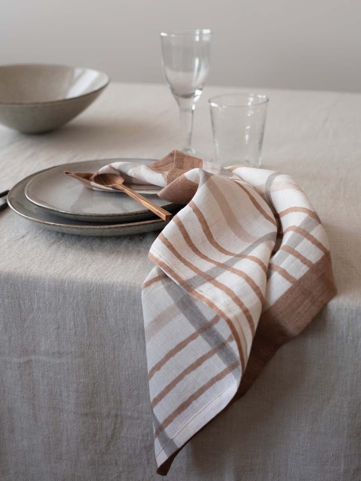Ella napkin 50x50 cm, Hazelnut checkered Tell Me More