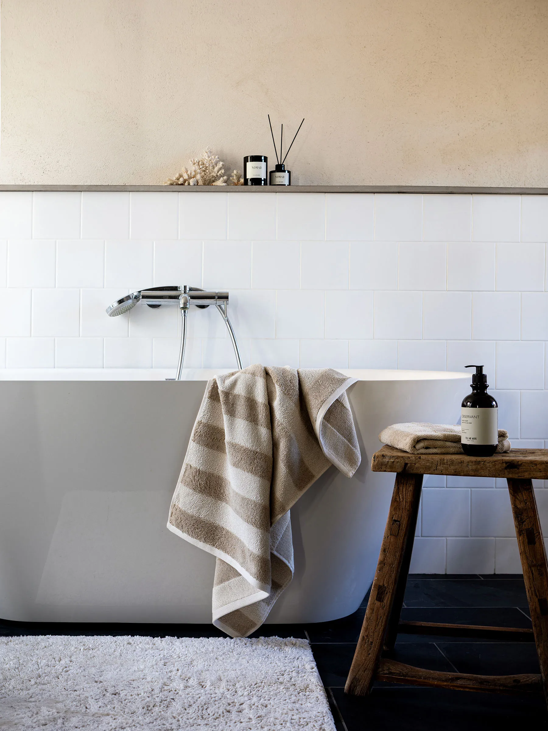 Ellie bath mat, Linen, 60x100 cm Tell Me More