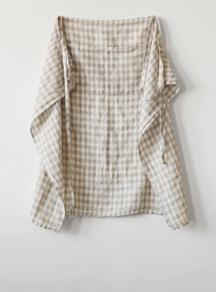 Gingham checkered apron 90x75 cm - Natural - Tell Me More