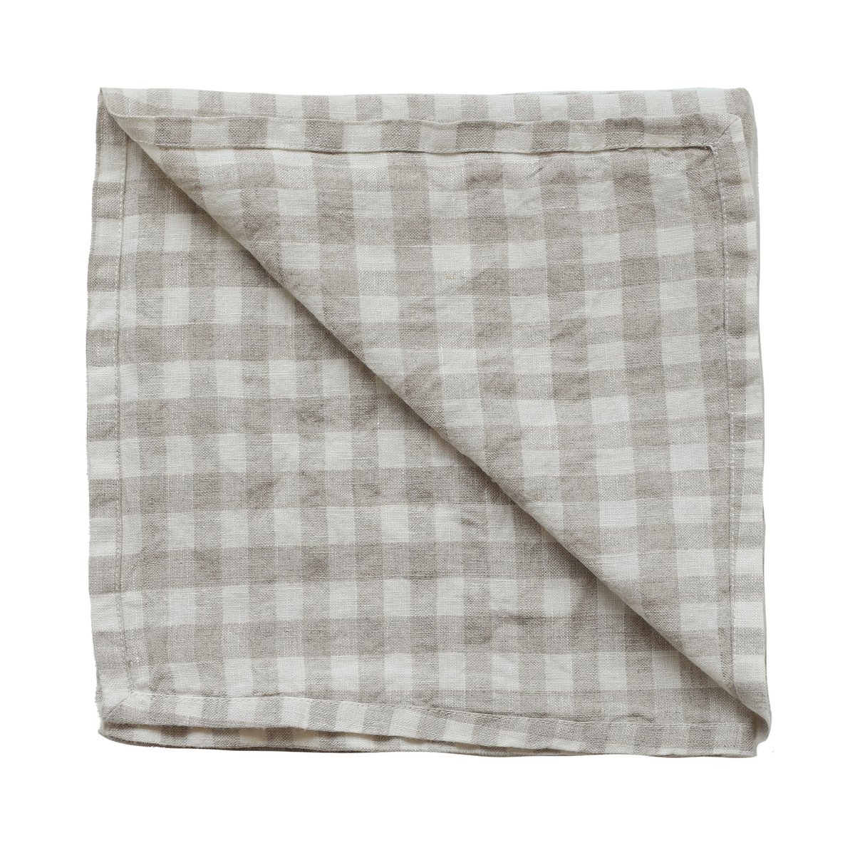Tell Me More Gingham checkered kitchen towel 70x50 cm Natural
