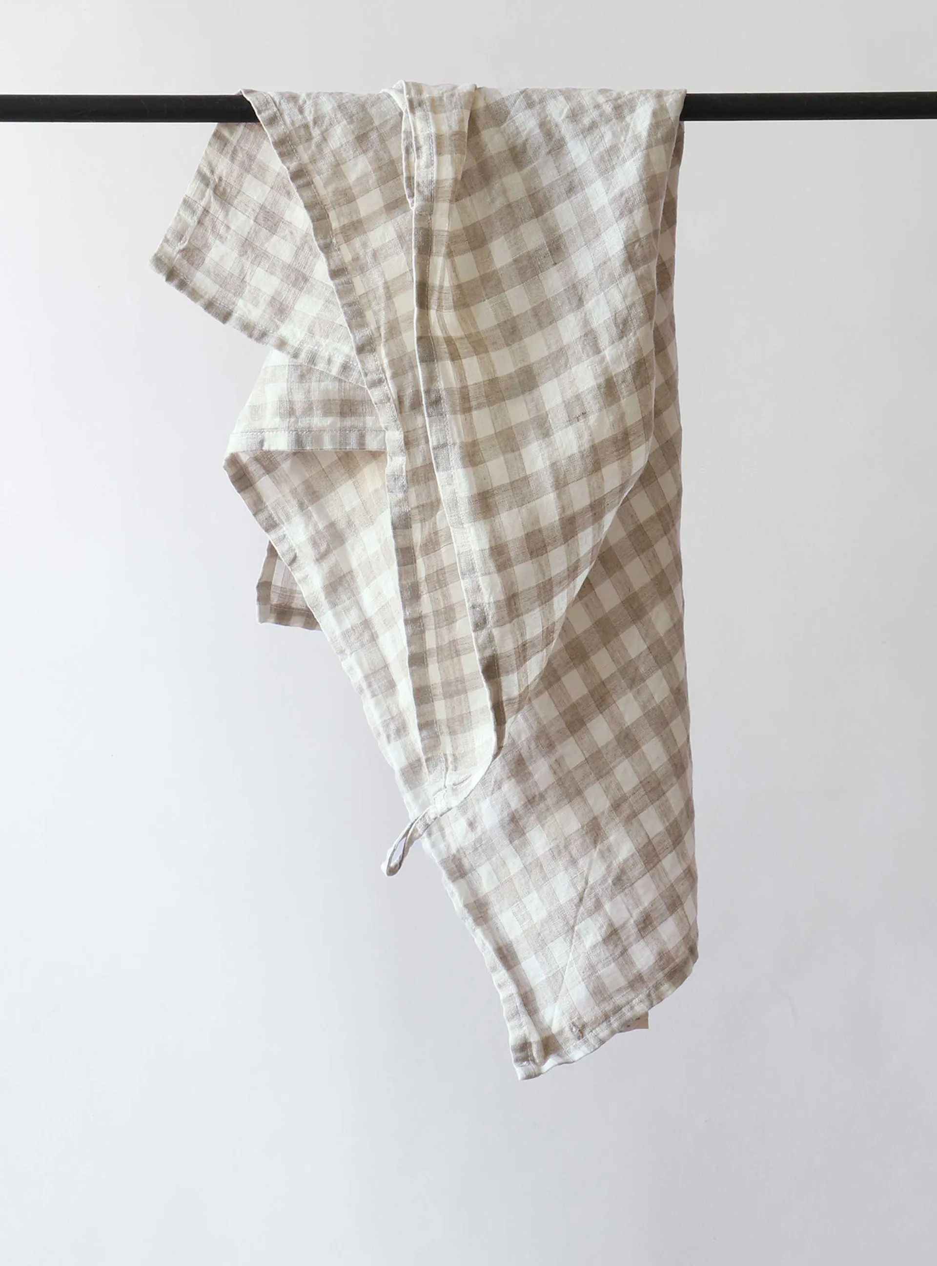 Gingham checkered kitchen towel 70x50 cm, Natural Tell Me More