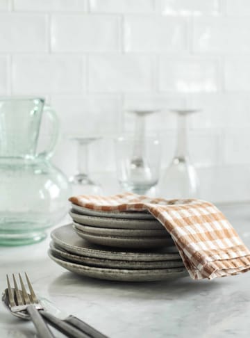 Gingham checkered linen napkin 45x45 cm - Biscuit - Tell Me More