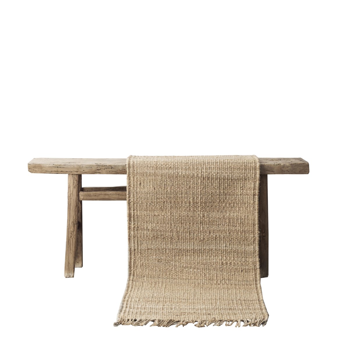 Tell Me More Hemp rug natural 60x90 cm | Scandinavian Design | Woven cotton rugs | Beige