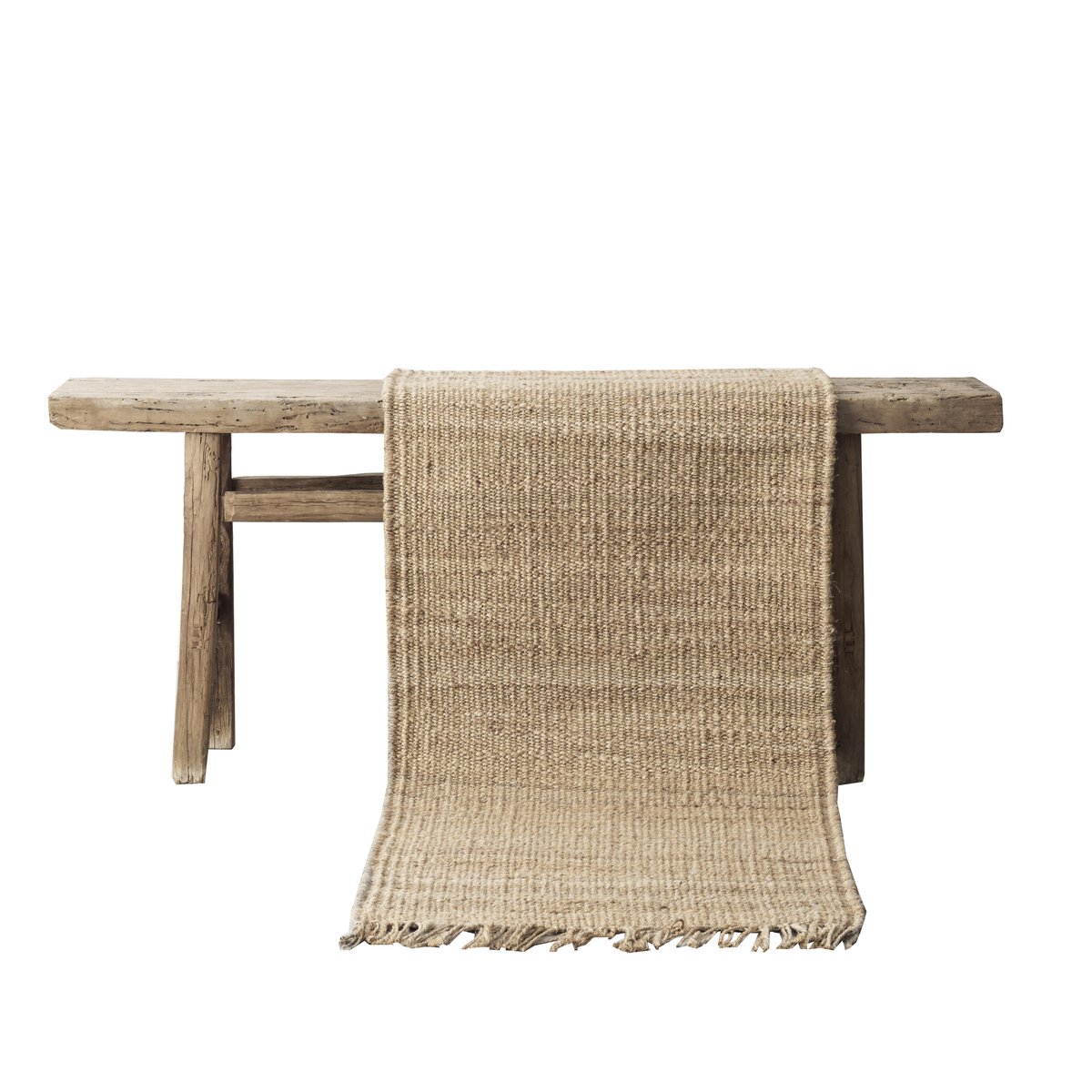 Tell Me More Hemp rug natural 80x150 cm | Scandinavian Design | Woven cotton rugs | Beige