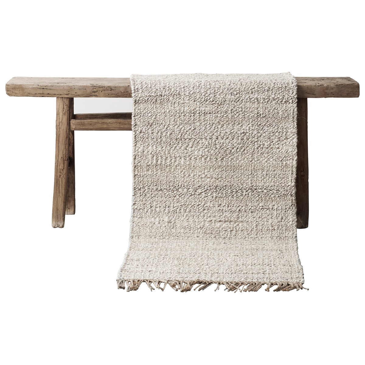 Tell Me More Hemp rug nature-white 80x150 cm | Scandinavian Design | Woven cotton rugs | Beige