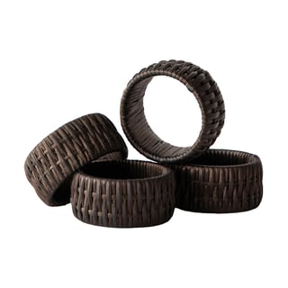 Tell Me More Mila napkin ring set (4-pack) Brown