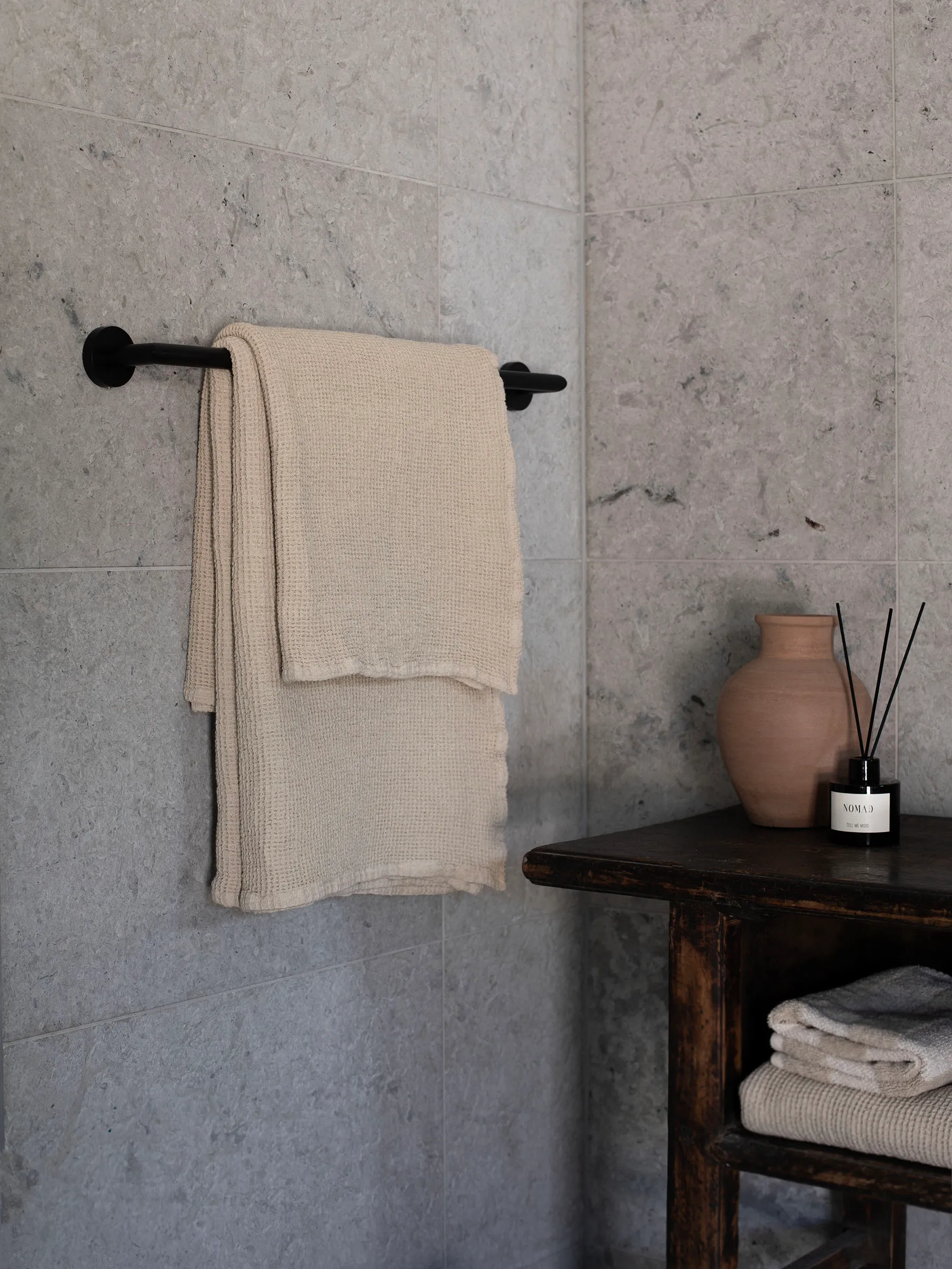Nella bath towel 100x150 cm, Beige Tell Me More
