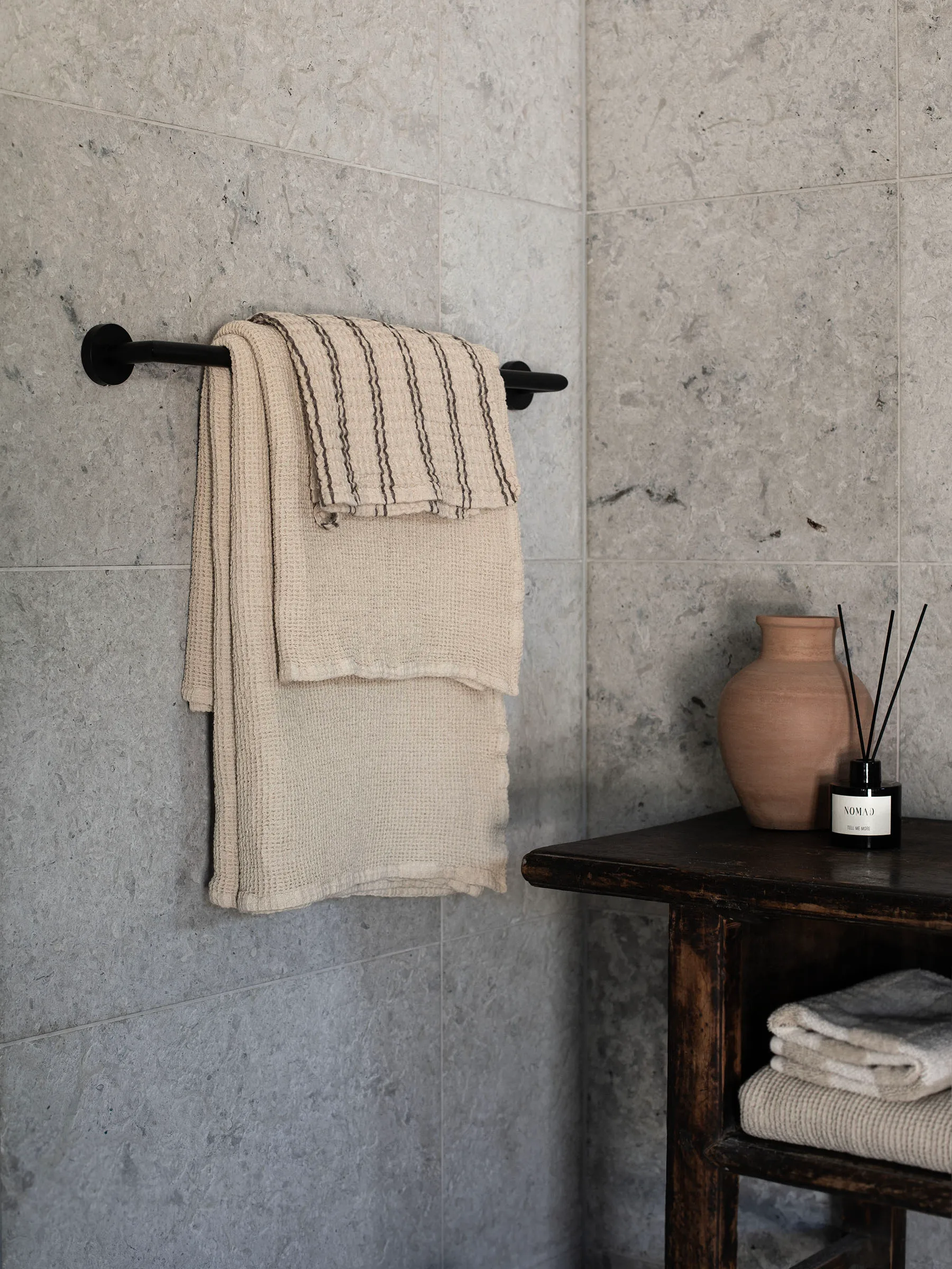 Nella bath towel 70x140 cm, Beige Tell Me More