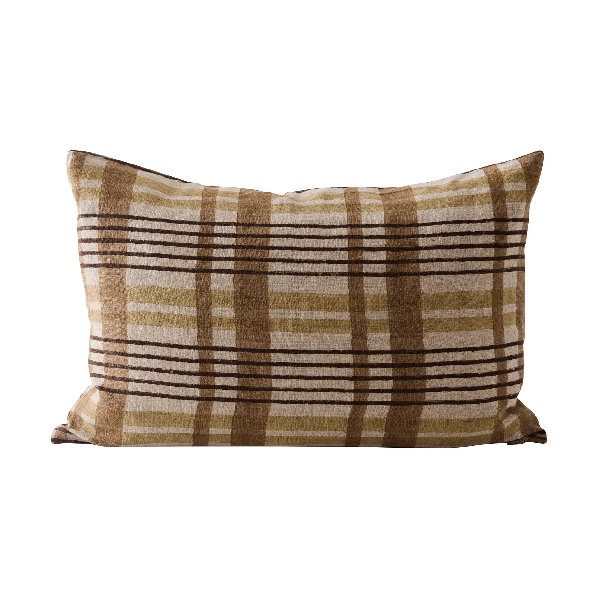 Nico cushion cover, Block print brown, 40x60 cm Tell Me More