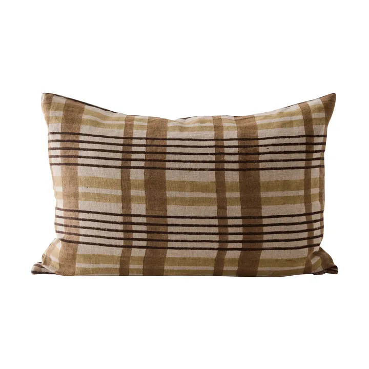 Nico cushion cover - Block print brown, 40x60 cm - Tell Me More