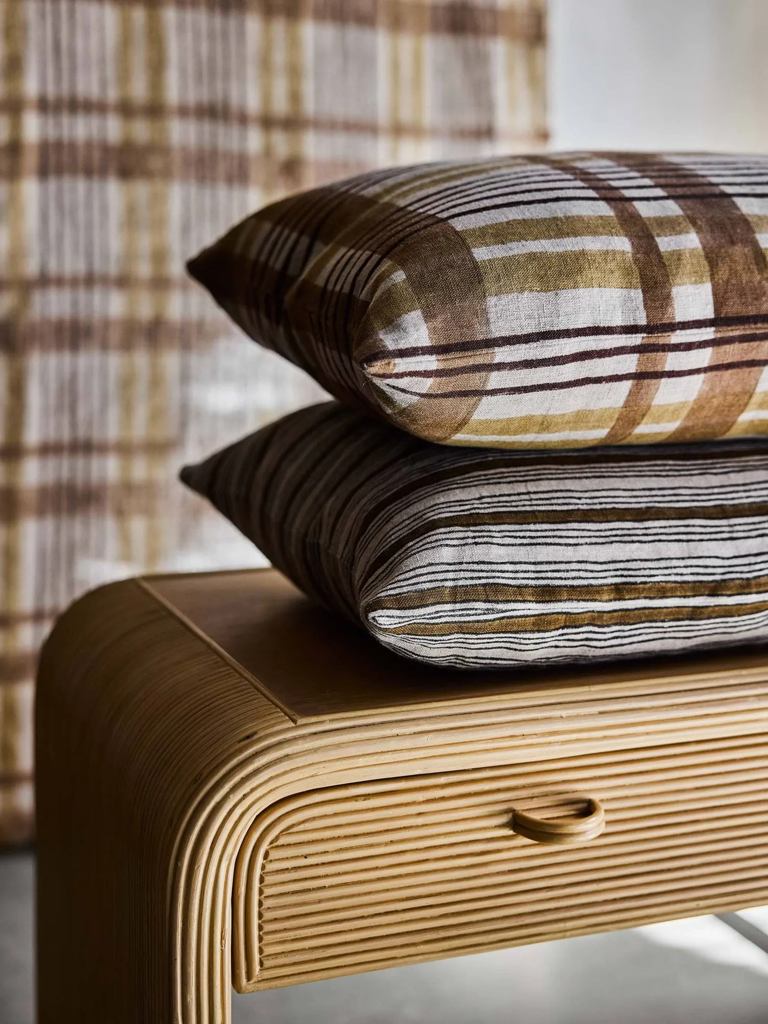 Nico cushion cover, Block print brown, 40x60 cm Tell Me More