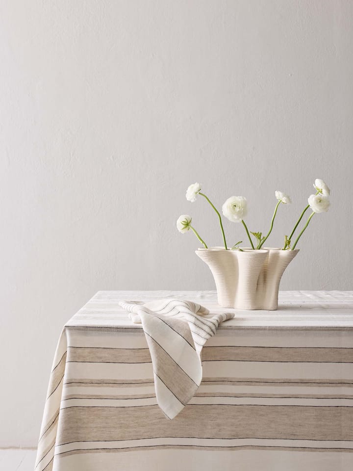 Noah linen napkin 50x50 cm, Beige stripe Tell Me More