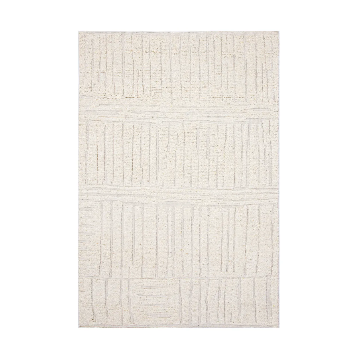 Tell Me More Sandnes wool rug White, 170x240 cm | Scandinavian Design | Fringe & Deep pile rugs | White