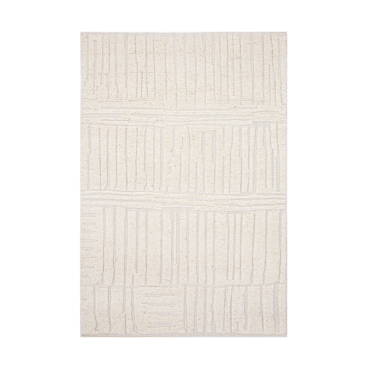 Tell Me More Sandnes wool rug White, 170x240 cm | Scandinavian Design | Fringe & Deep pile rugs | White