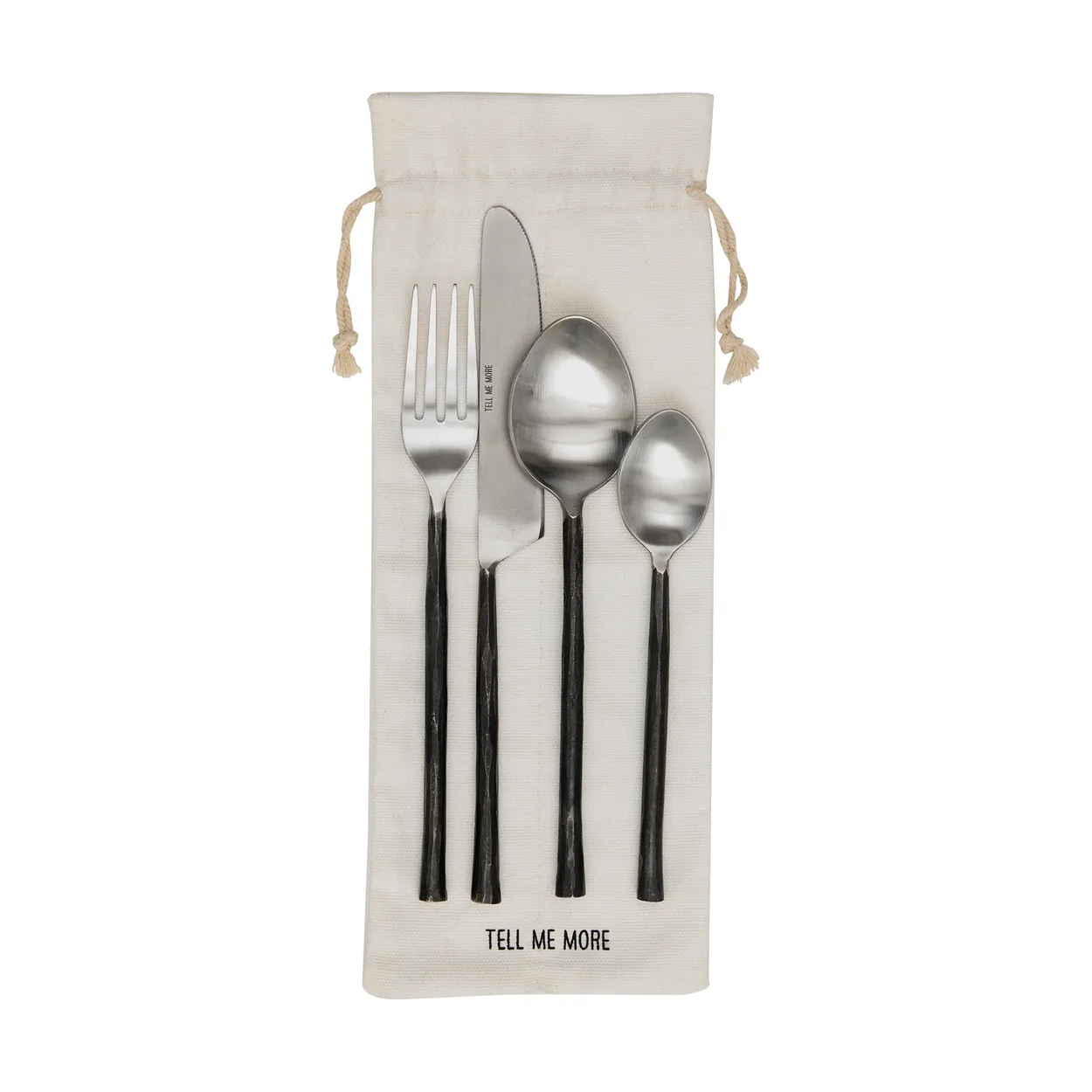 Tell Me More Steel cutlery set 4 pieces Polished steel
