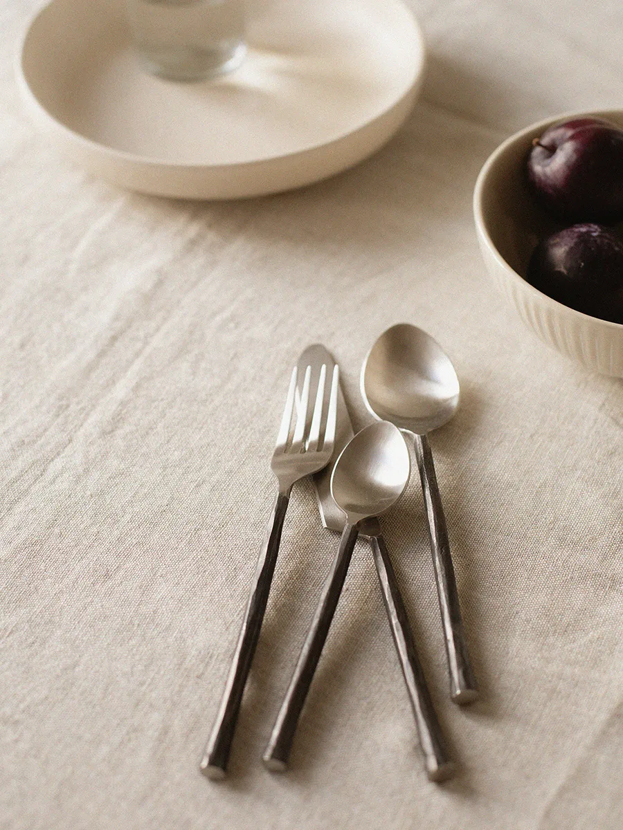 Steel cutlery set 4 pieces, Polished steel Tell Me More