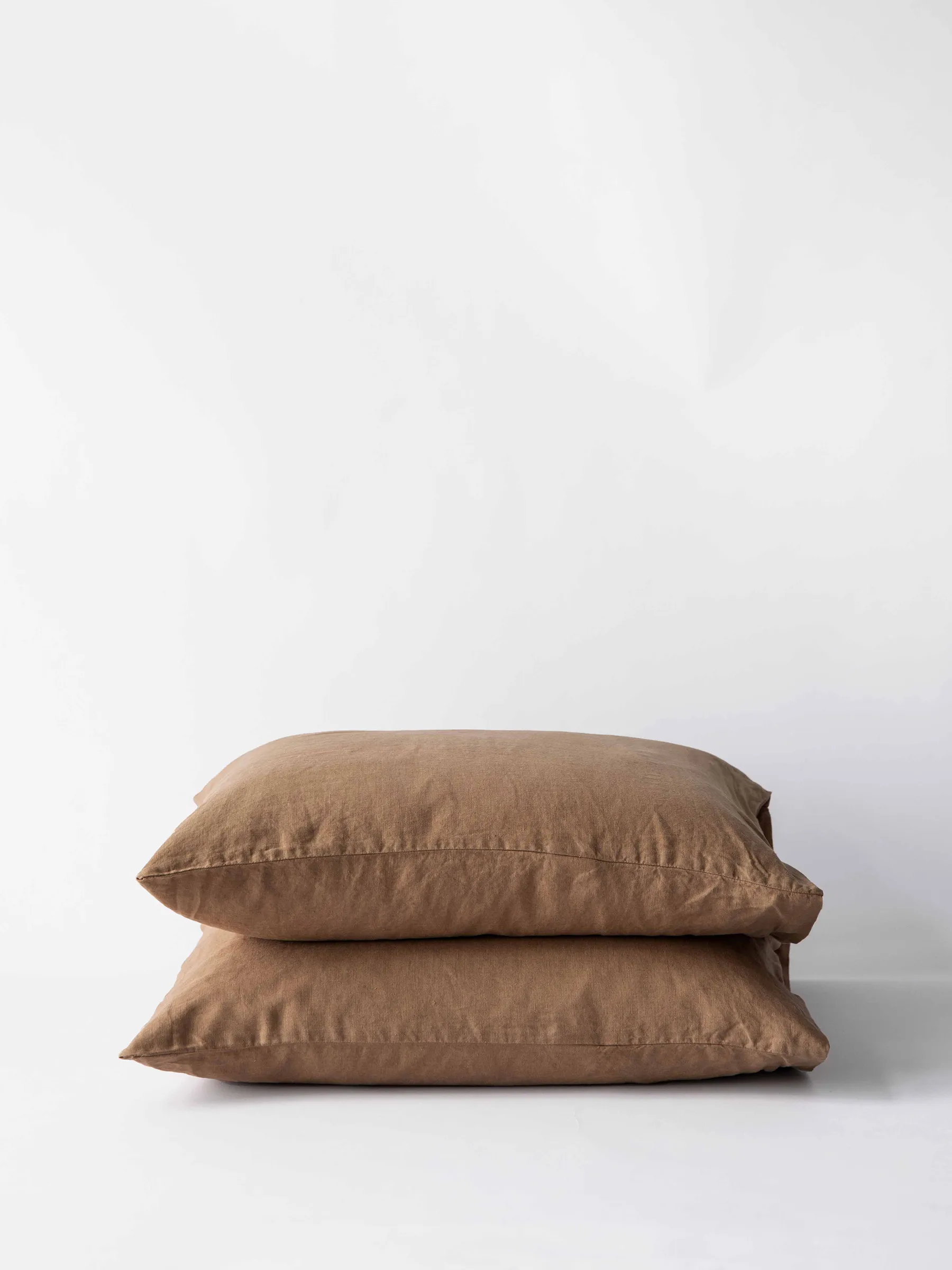 Stonewashed linen pillowcase 50x60 cm 2-pack, Hazelnut Tell Me More