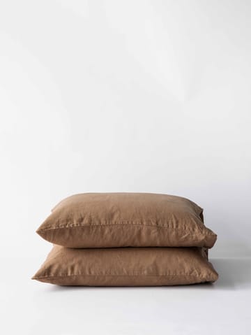Stonewashed linen pillowcase 50x60 cm 2-pack - Hazelnut - Tell Me More