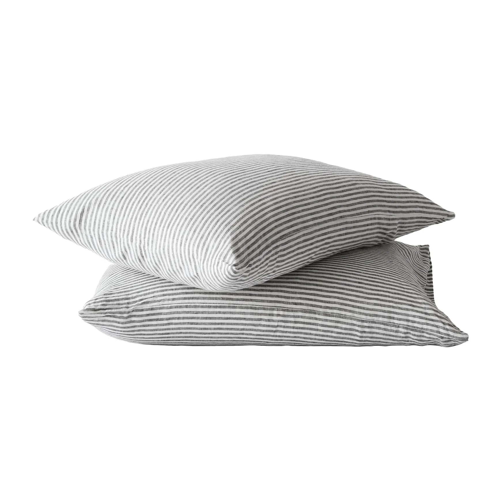 Stonewashed linen pillowcase 50x70 cm 2-pack, Grey-white Tell Me More