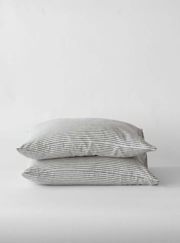 Stonewashed linen pillowcase 50x70 cm 2-pack - Grey-white - Tell Me More