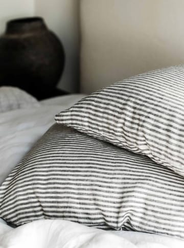 Stonewashed linen pillowcase 50x70 cm 2-pack - Grey-white - Tell Me More