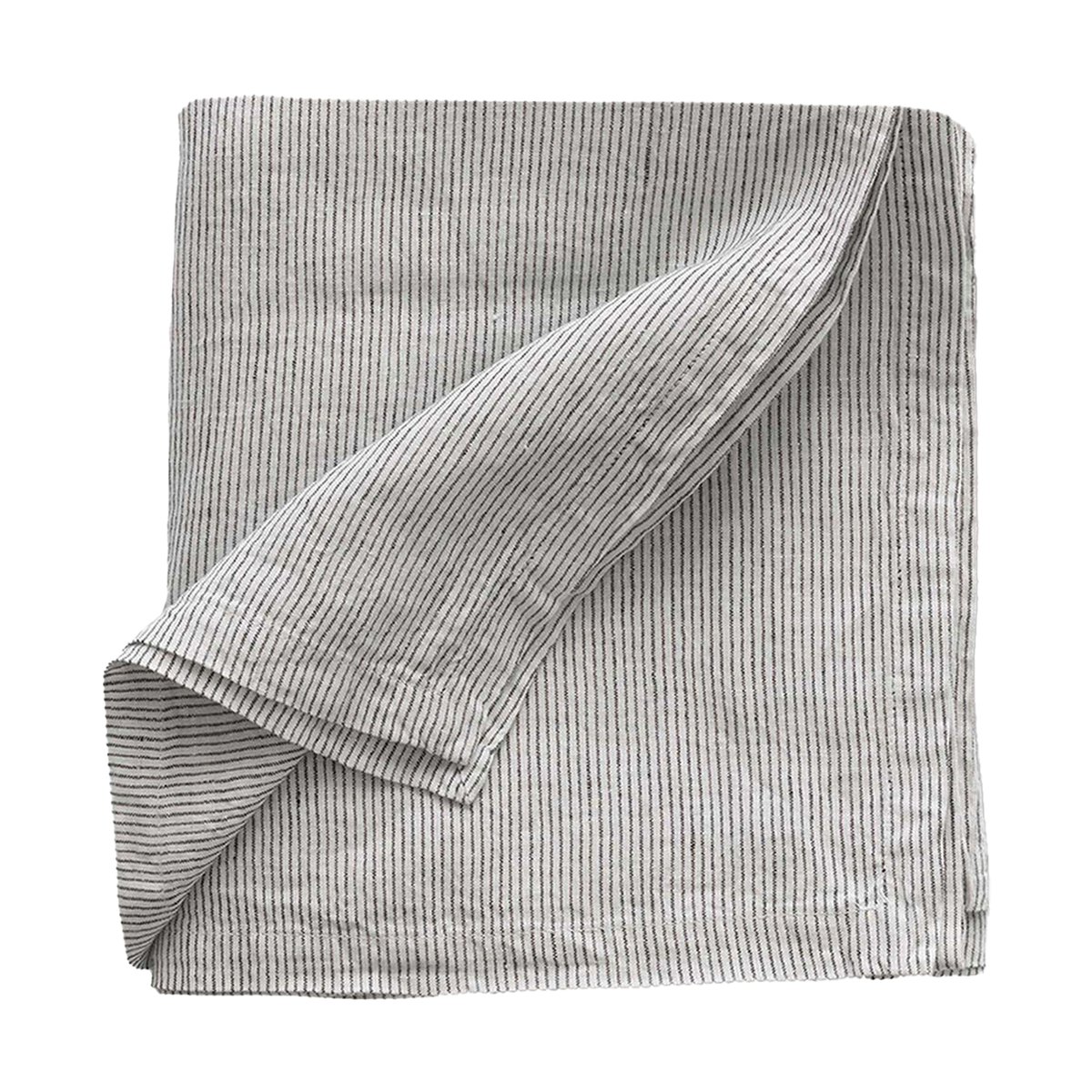 Tell Me More Tablecloth linen 175x175 cm Pinstripe | Scandinavian Design | Tablecloths | Grey