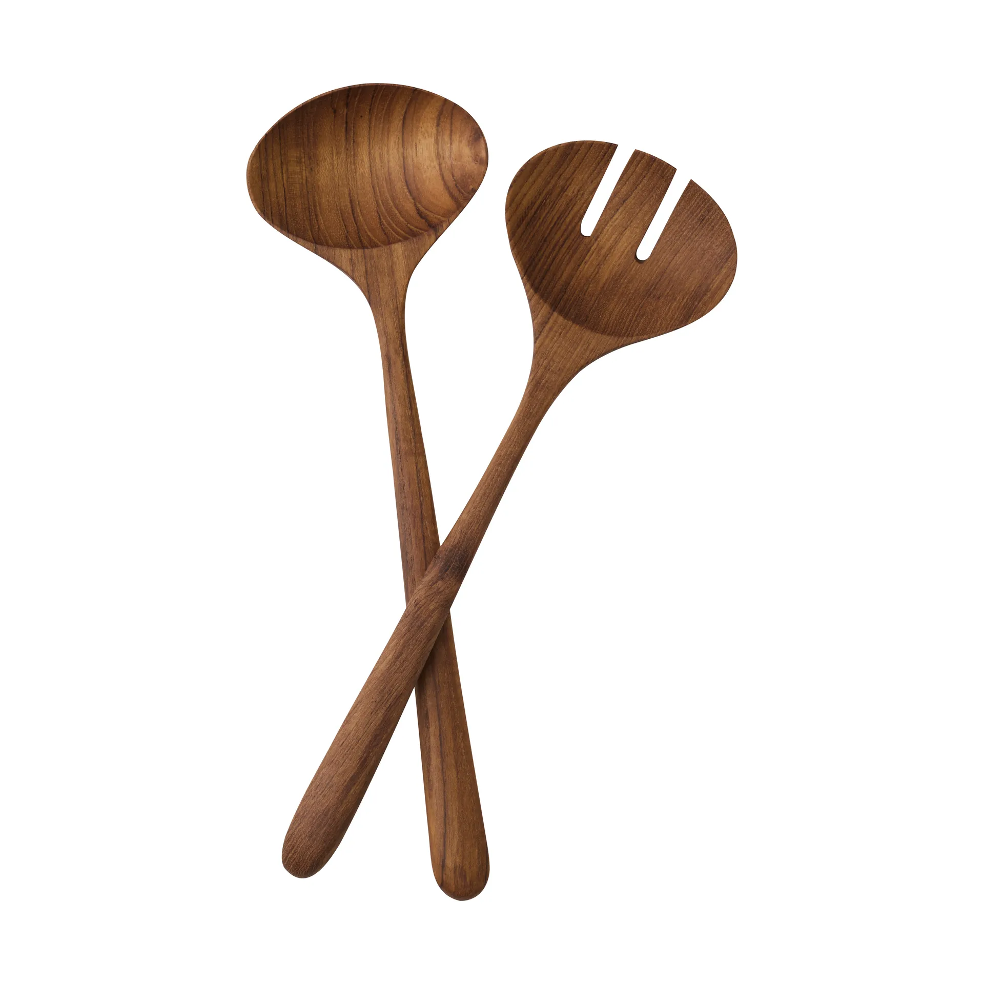 Teak salad servers 2 pieces, Brown Tell Me More