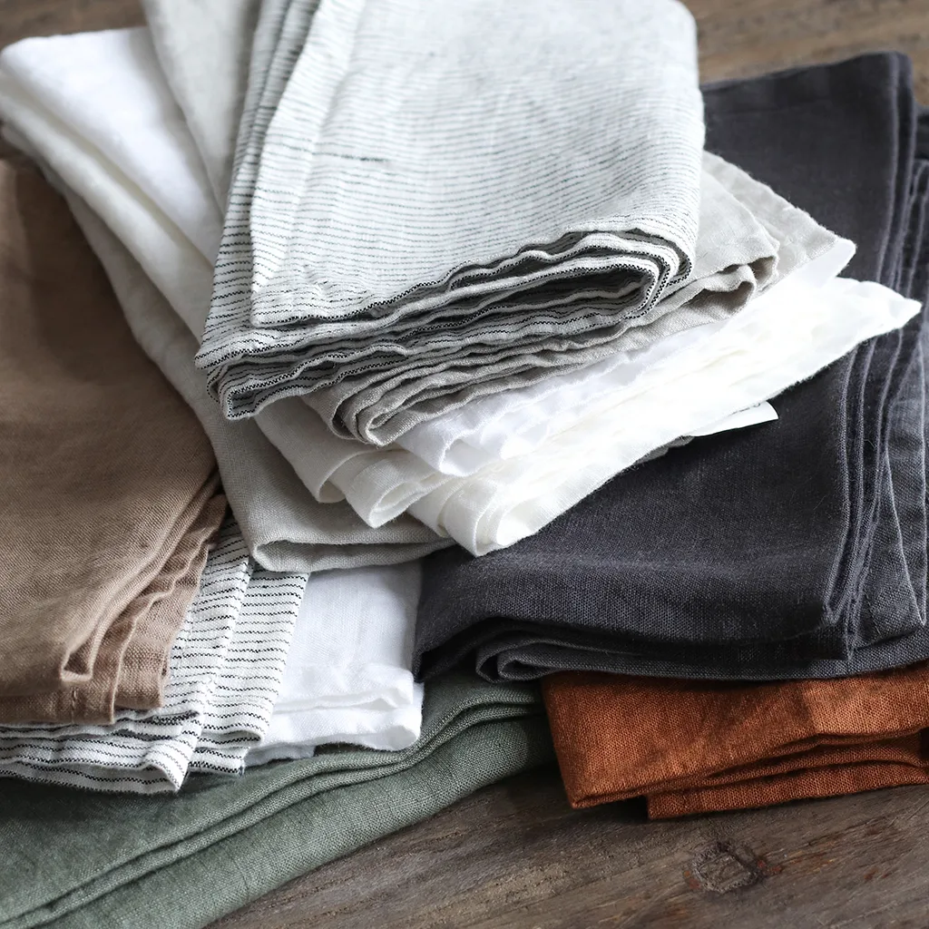 Tell me more kitchen towel linen 50x70 cm, Chestnut Tell Me More