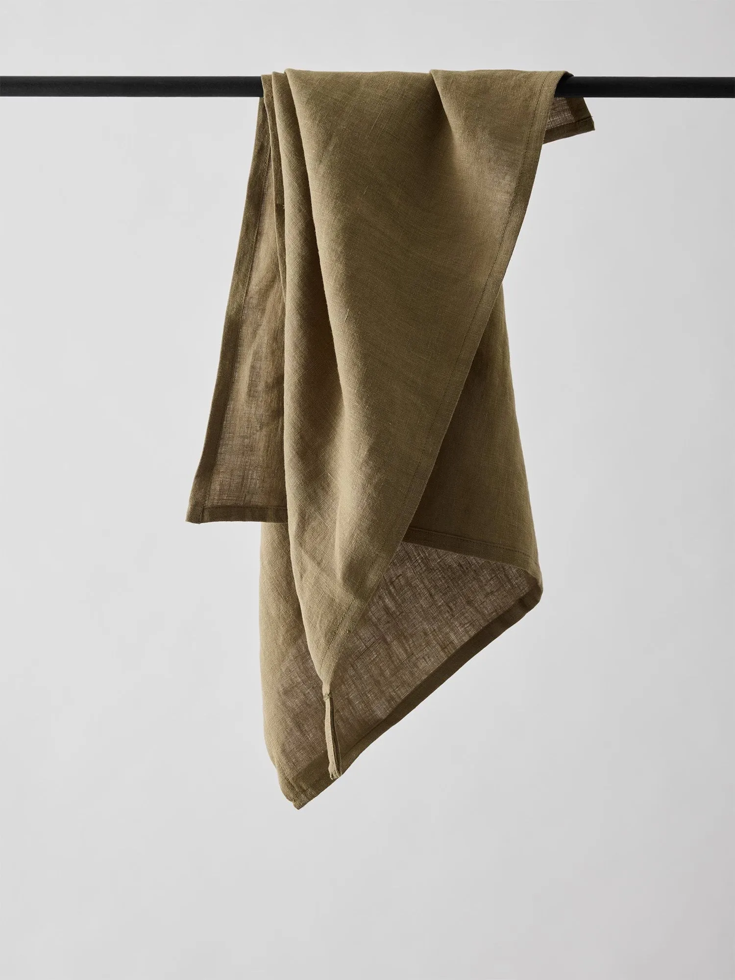 Tell me more kitchen towel linen 50x70 cm, Dark olive green Tell Me More