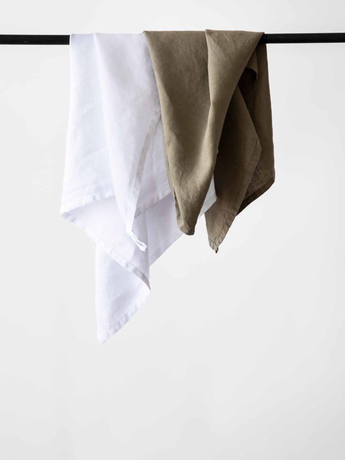 Tell me more kitchen towel linen 50x70 cm - Olive - Tell Me More