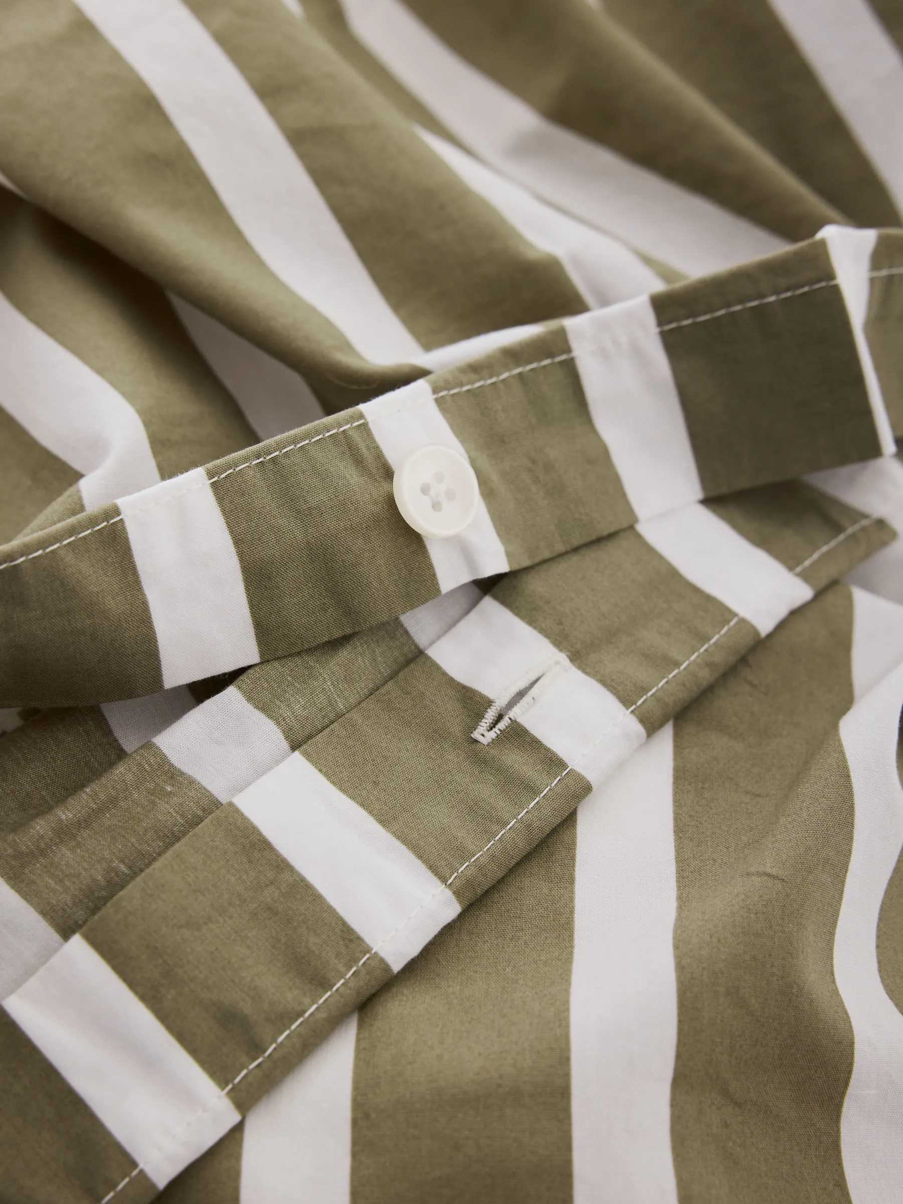 Tell Me More striped duvet cover cotton, Olive, 150x200 cm Tell Me More