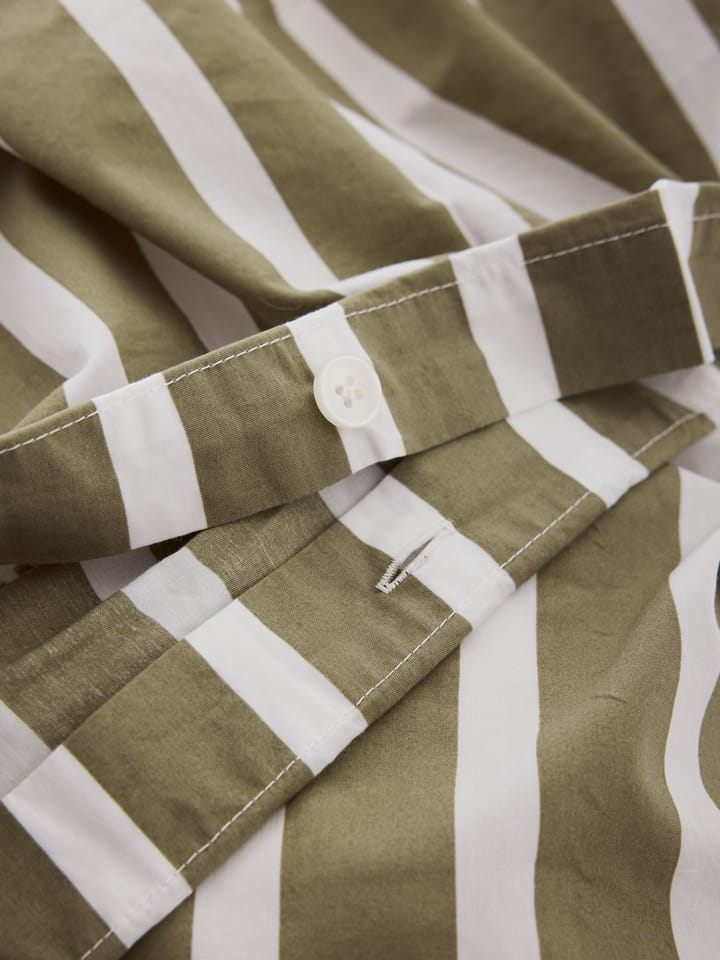 Tell Me More striped duvet cover cotton, Olive, 220x220 cm Tell Me More