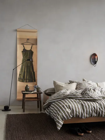 Tell Me More striped duvet cover cotton - Olive, 220x220 cm - Tell Me More