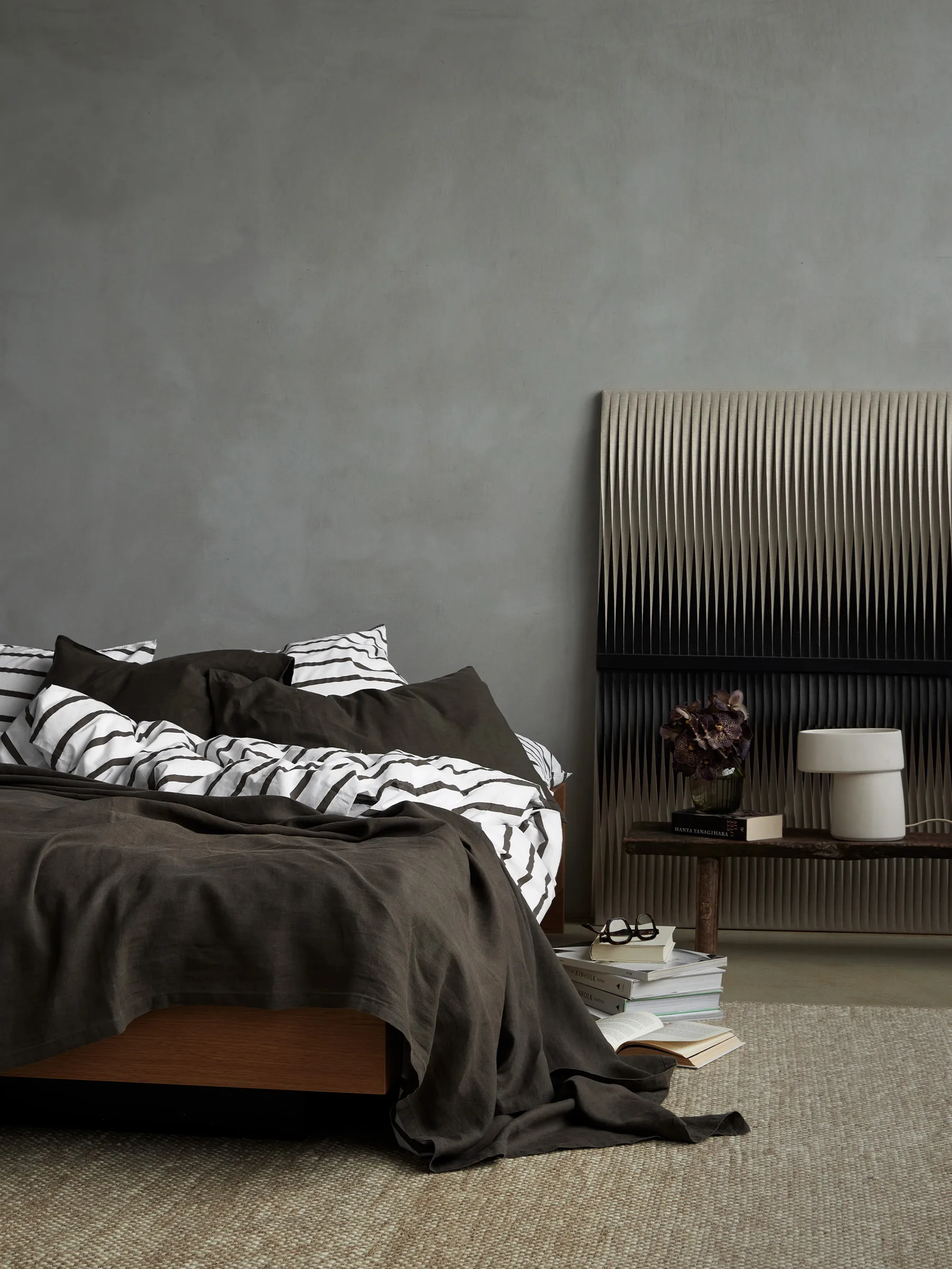 Tell Me More striped duvet cover cotton, Taupe, 150x200 cm Tell Me More