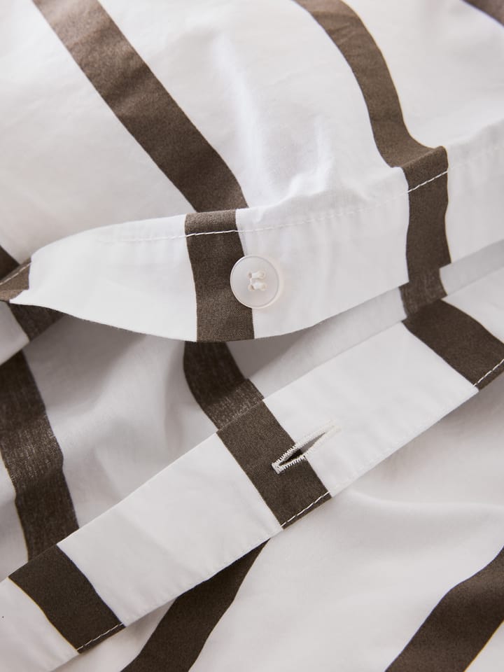 Tell Me More striped duvet cover cotton, Taupe, 220x220 cm Tell Me More