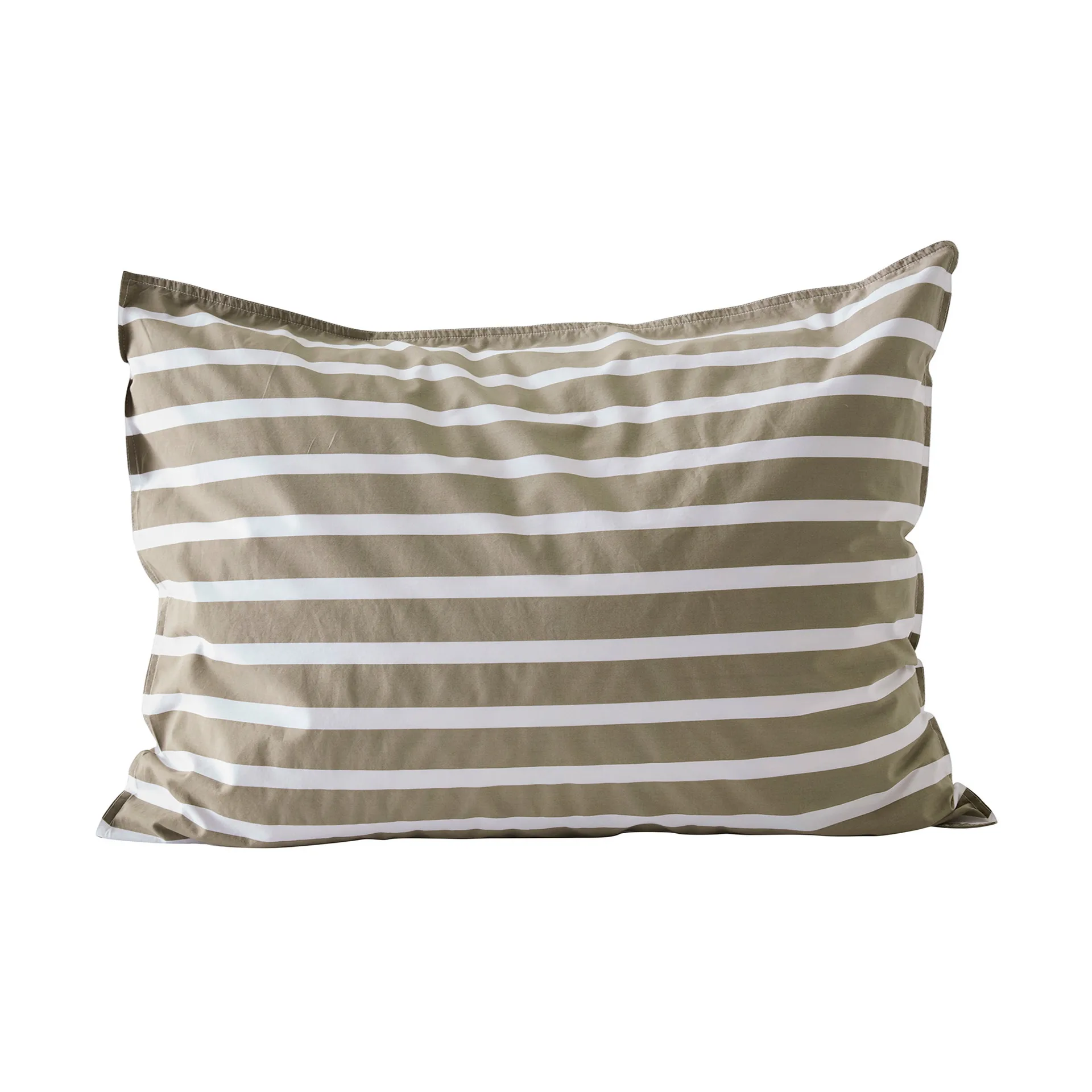 Tell Me More striped pillowcase cotton, Olive, 50x60 cm Tell Me More