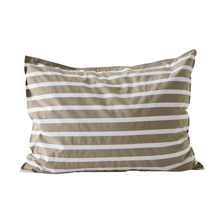 Tell Me More striped pillowcase cotton - Olive, 50x60 cm - Tell Me More