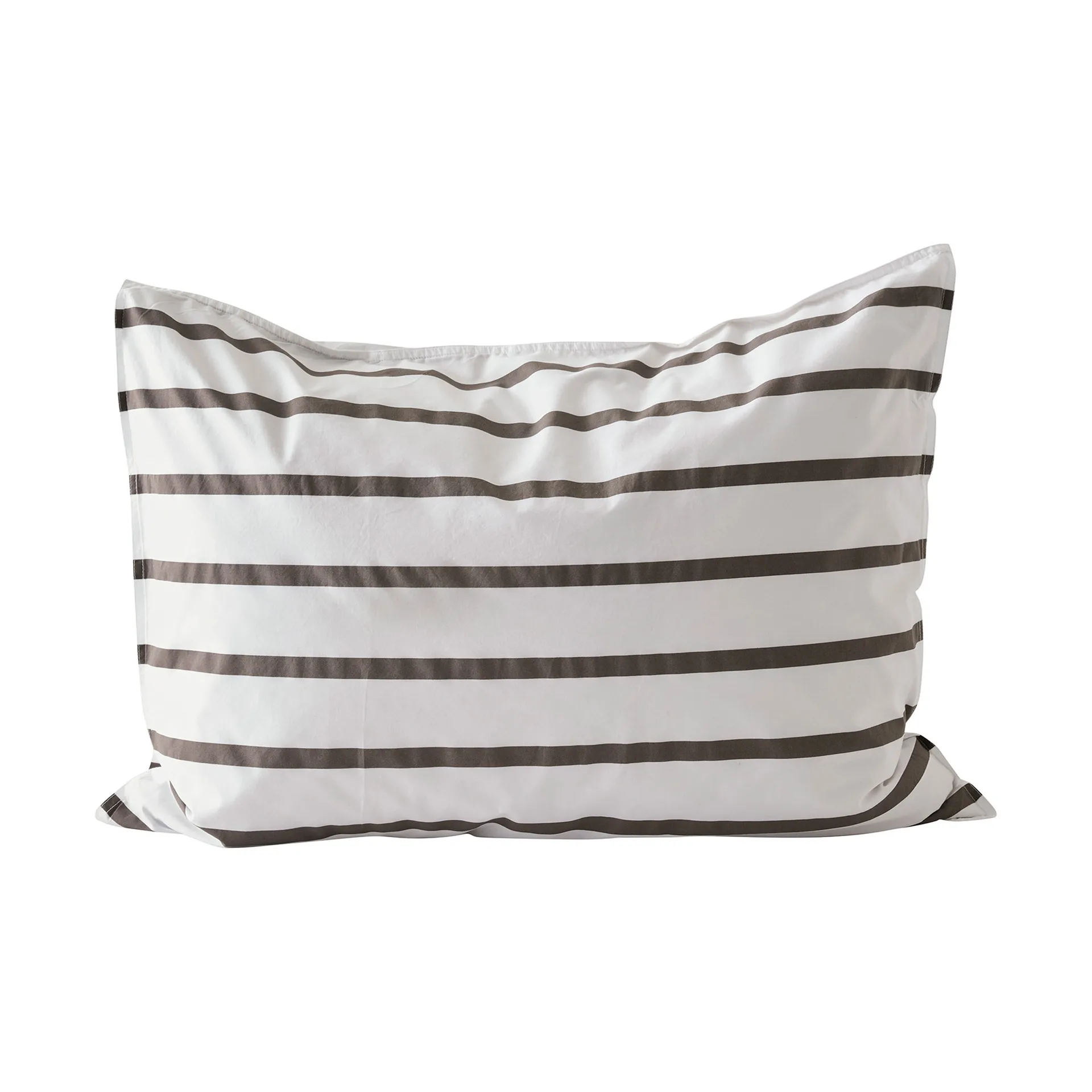 Tell Me More striped pillowcase cotton, Taupe, 50x60 cm Tell Me More