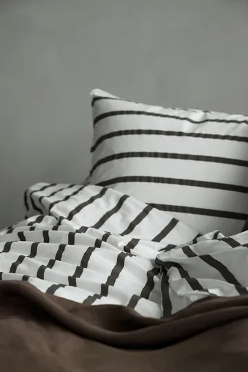 Tell Me More striped pillowcase cotton - Taupe, 50x60 cm - Tell Me More