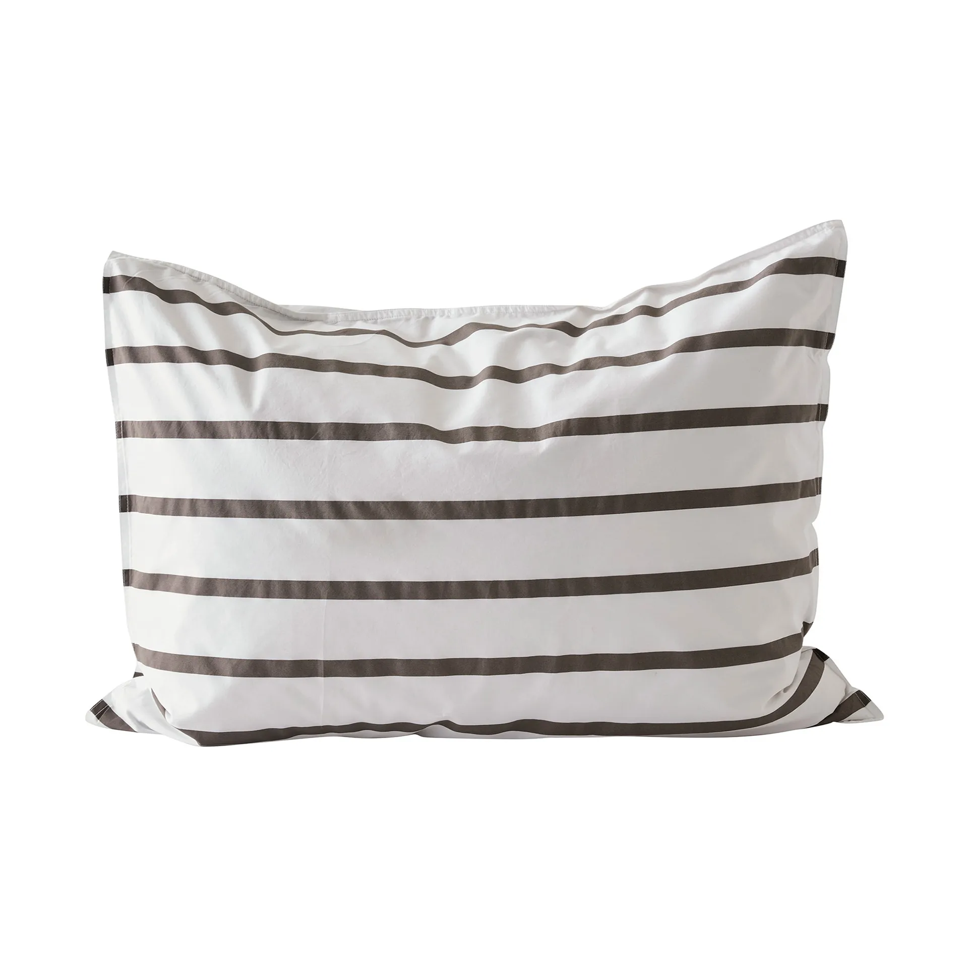 Tell Me More striped pillowcase cotton, Taupe, 50x75 cm Tell Me More
