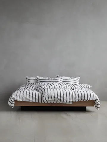 Tell Me More striped pillowcase cotton - Taupe, 50x90 cm - Tell Me More