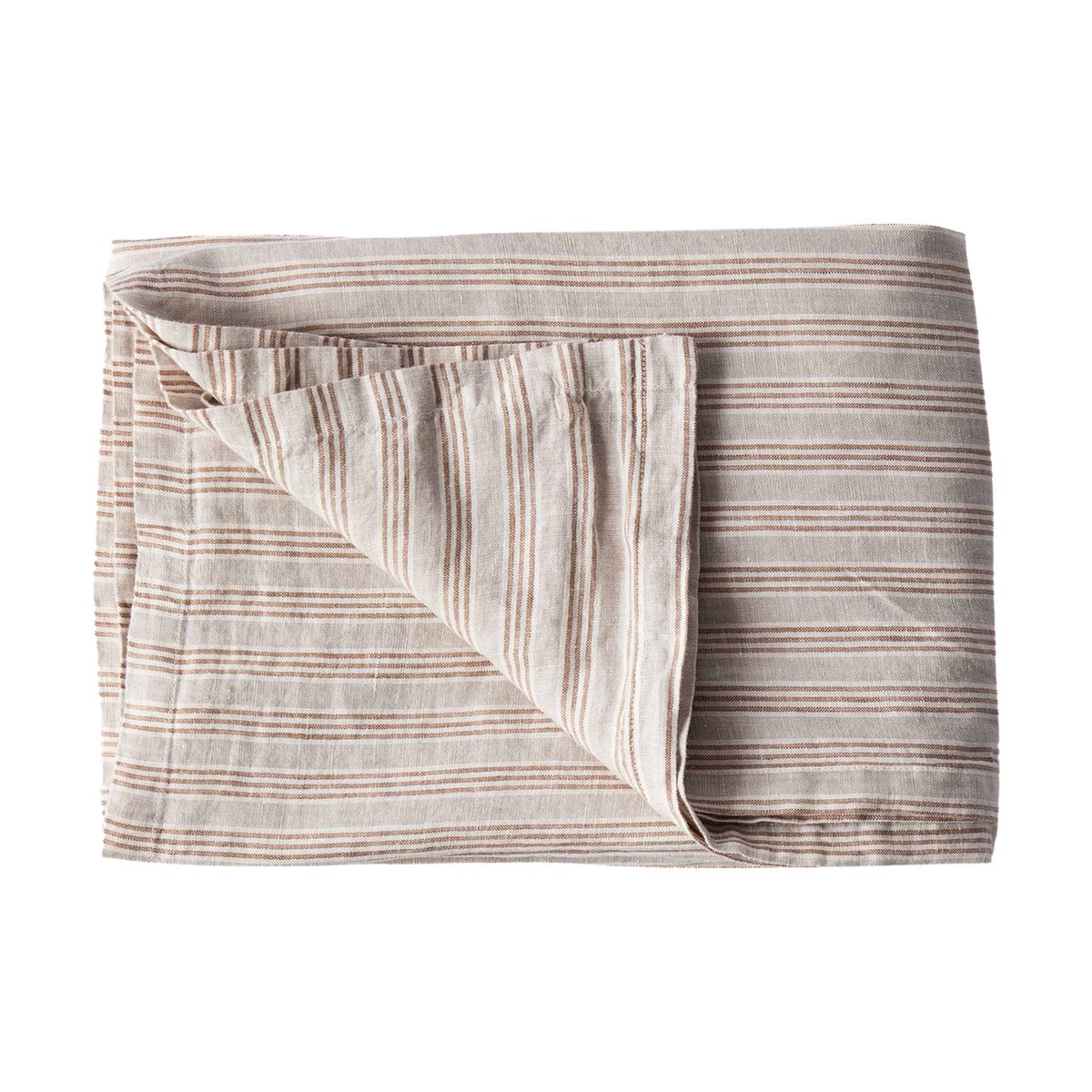 Tell Me More tablecloth 145x330 cm Hazelnut stripe | Scandinavian Design | Tablecloths | Brown