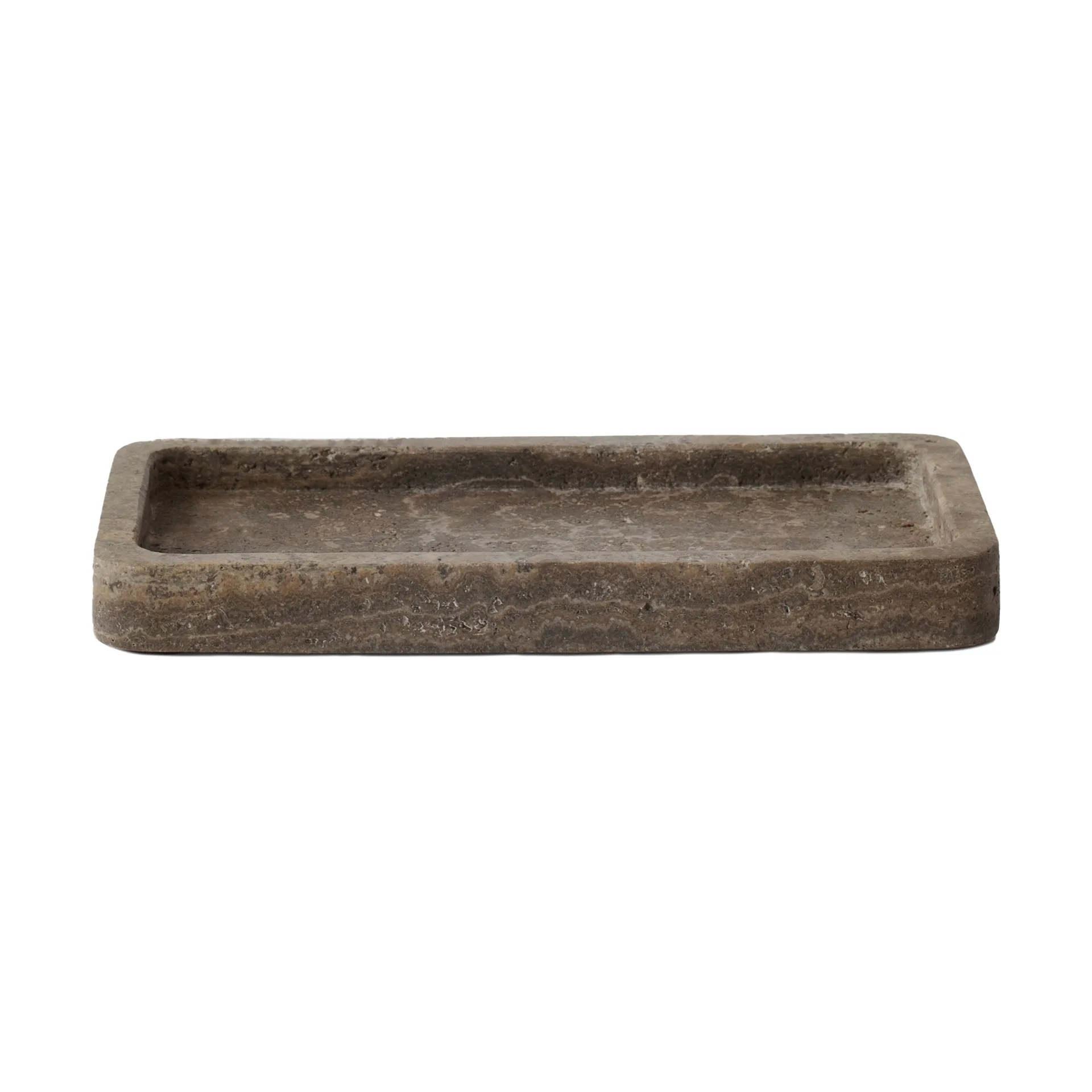Travertine decorative tray 13x25 cm, Brown Tell Me More