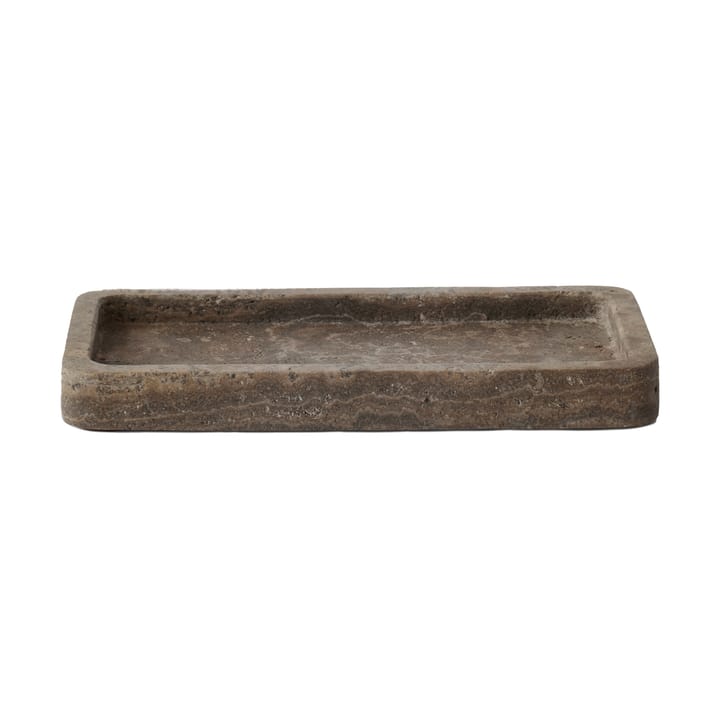 Travertine decorative tray 13x25 cm - Brown - Tell Me More