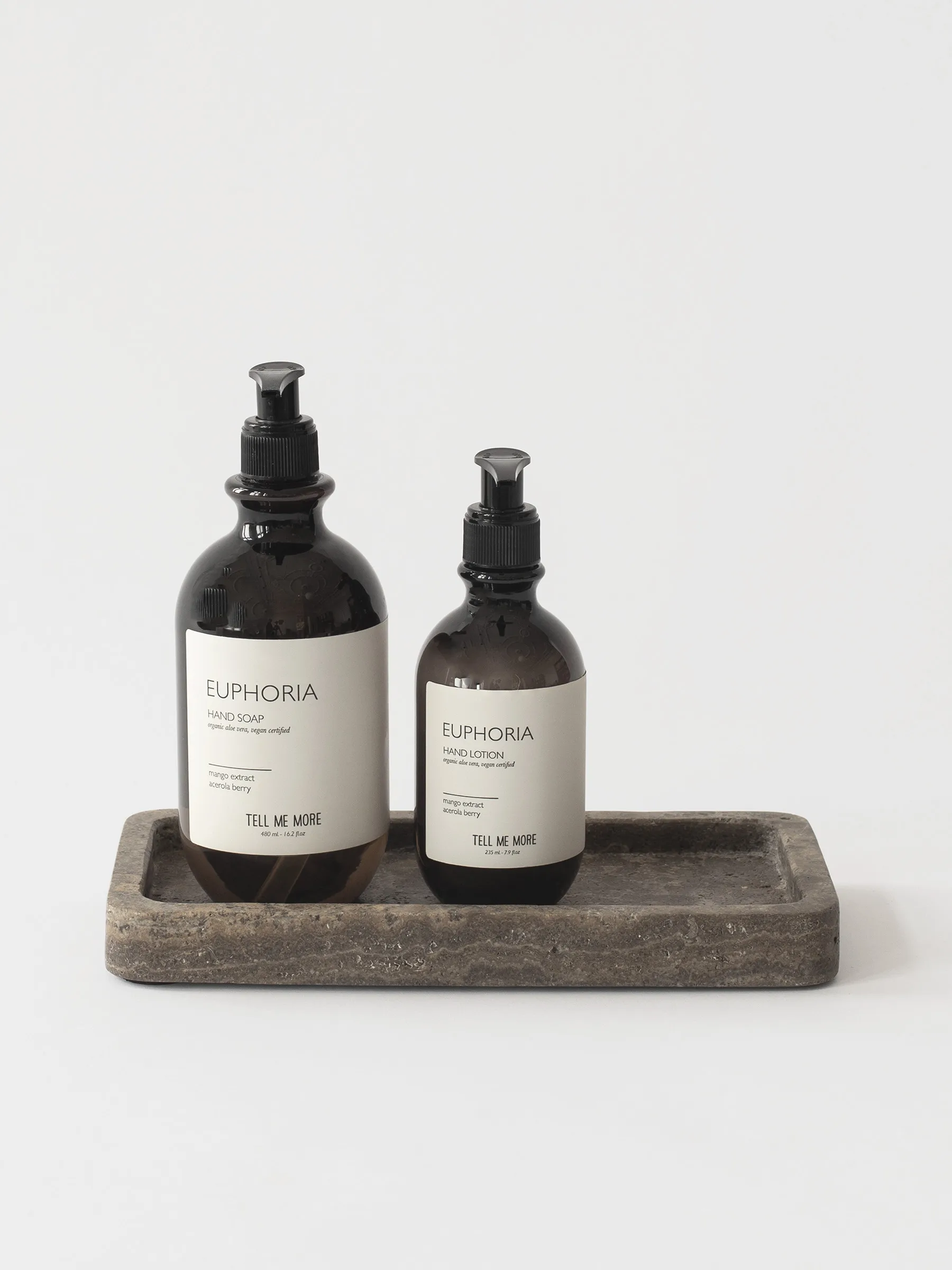 Travertine decorative tray 13x25 cm, Brown Tell Me More