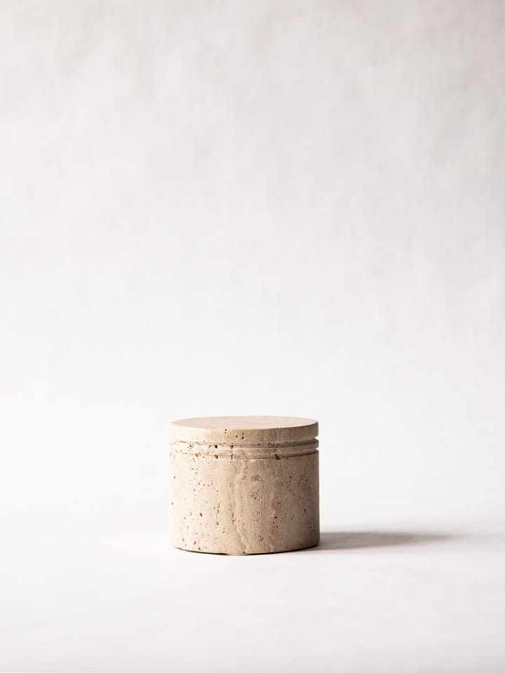 Travertine jar with lid - Ø13 cm - Tell Me More