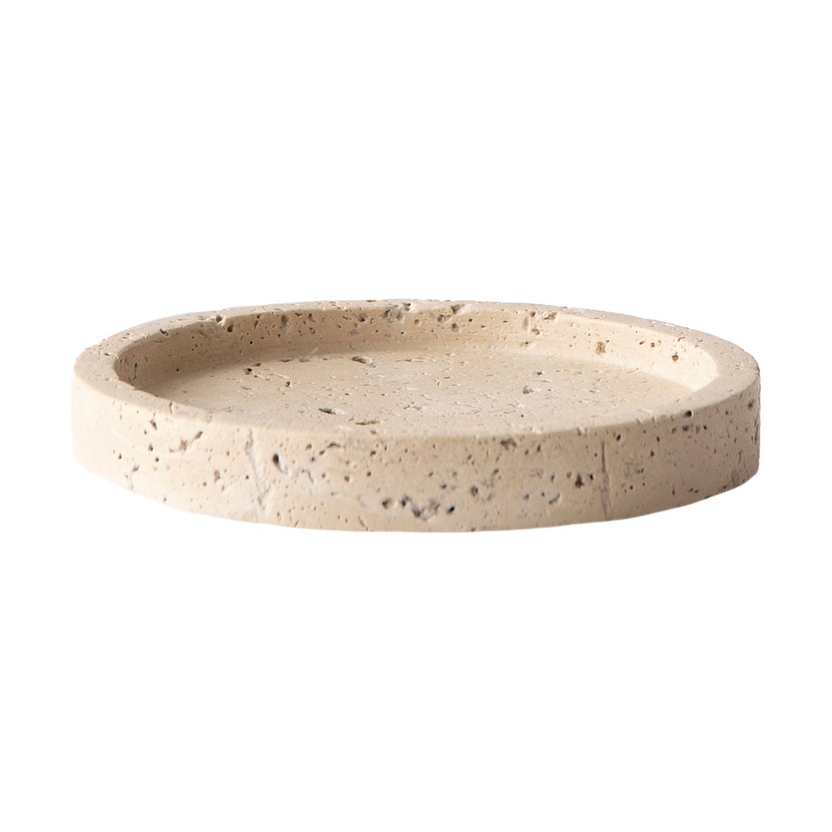 Tell Me More Travertine tray o15 cm | Scandinavian Design | Serving platters & dishes | Beige