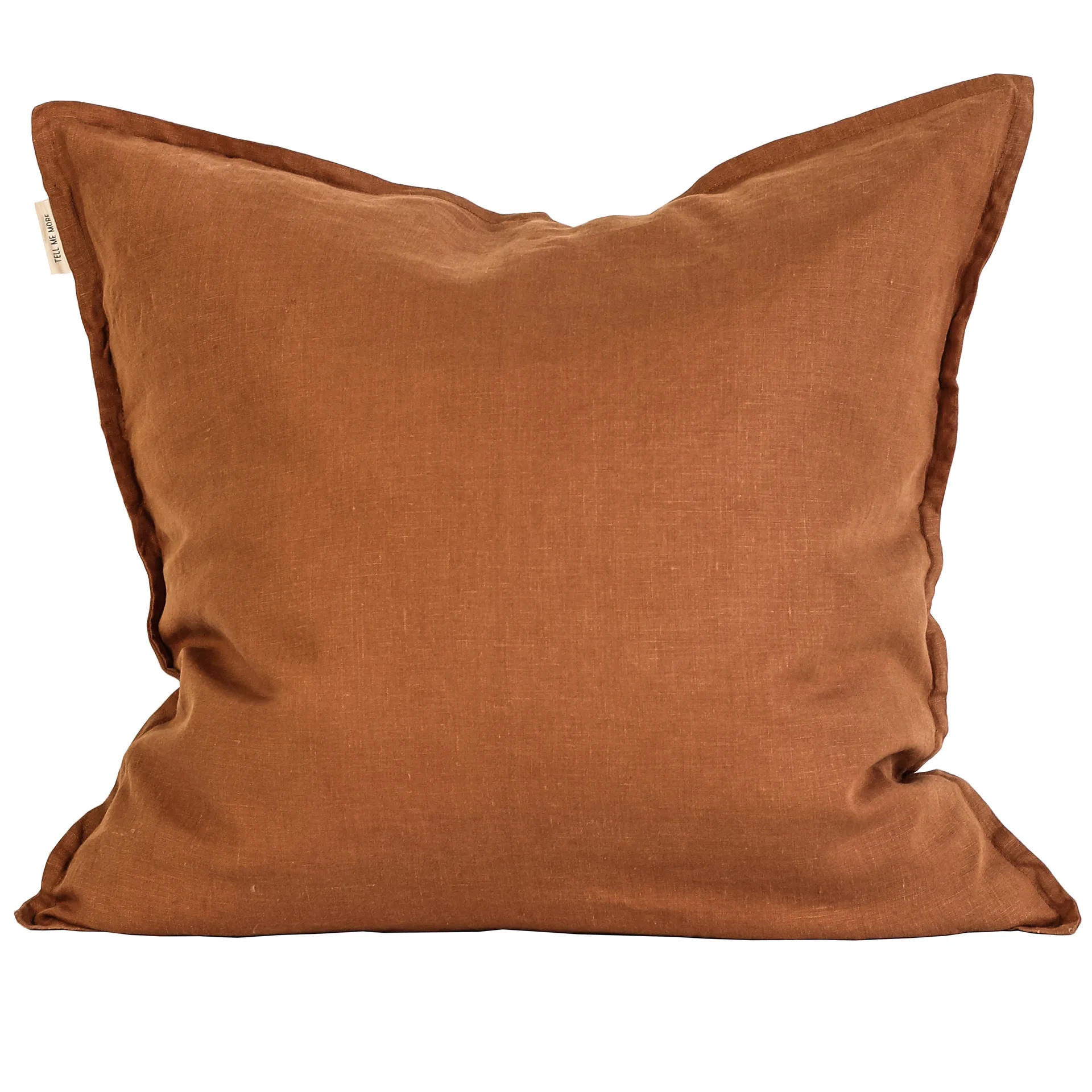 Washed linen cushion cover 50x50 cm, amber (brown) Tell Me More