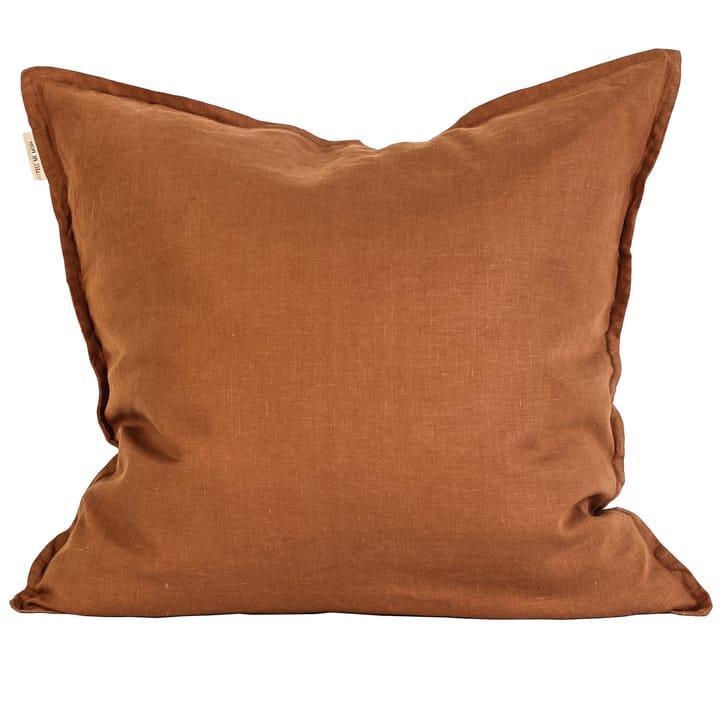 Washed linen cushion cover 50x50 cm, amber (brown) Tell Me More