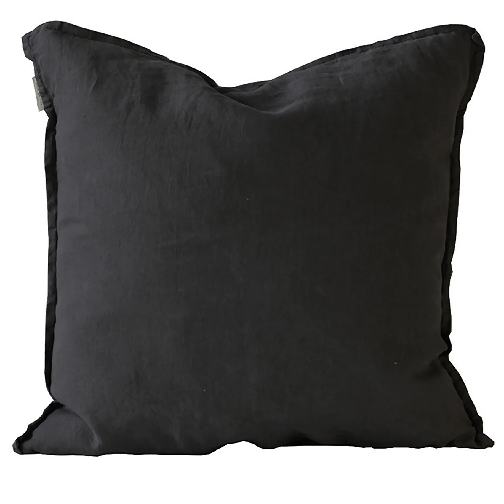 Washed linen cushion cover 50x50 cm, carbon (black) Tell Me More